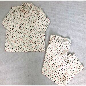 Vintage Pierre Cardin Mens Polka Dot Satin Pajama Set Long Sleeve Pants